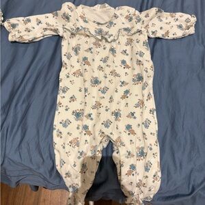 Mayoral Cream and Blue Floral Kids Footie